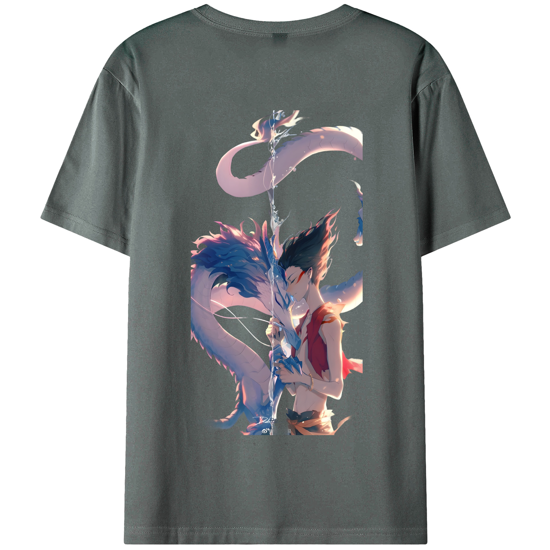 （画像用） Ne Zha 2 ナタ 魔童の大暴れ 綿100％半袖Tシャツ（背面プリント）